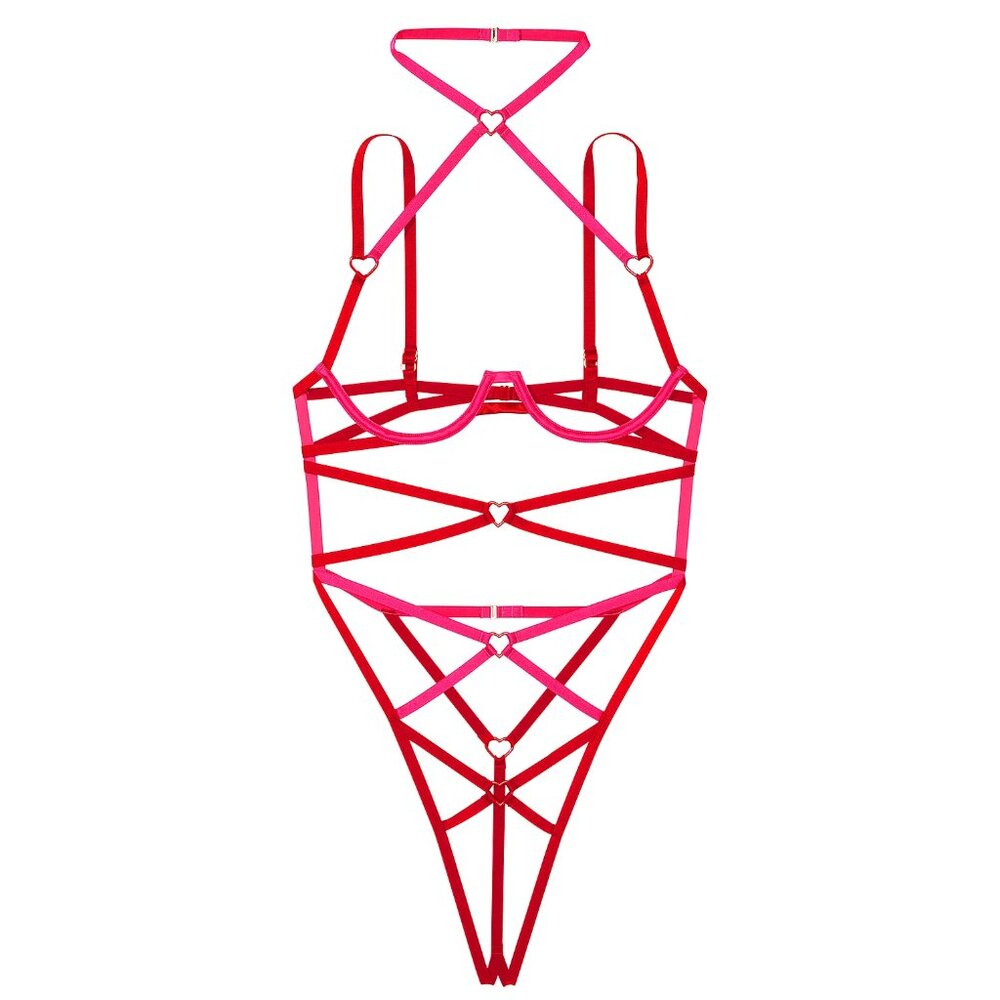 NWT Victoria's Secret Strappy Heartware Open Teddy - Picture 3 of 12